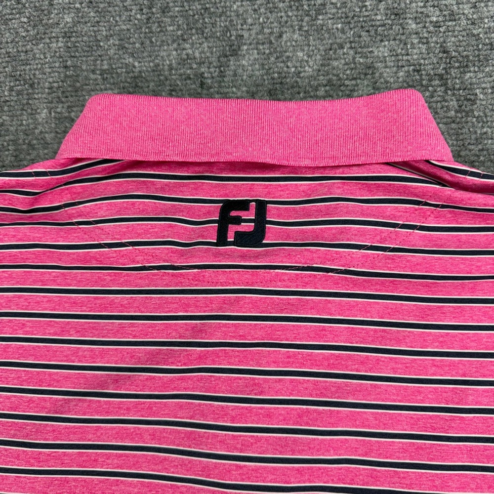 FootJoy FJ Polo Shirt Mens Extra Large Striped GSC Golf Performance Stretch - Picture 8 of 10